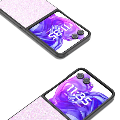 For Motorola Razr 50 Ultra Black Frame Colorful Glitter Phone Case(Glitter Pink) by buy2fix