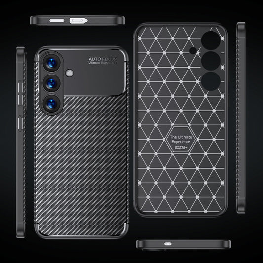 For Samsung Galaxy S25 5G Carbon Fiber Texture Shockproof TPU Phone Case(Black) by buy2fix