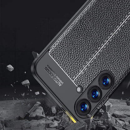 For Samsung Galaxy S25+ 5G Litchi Texture Shockproof TPU Phone Case(Black) by buy2fix