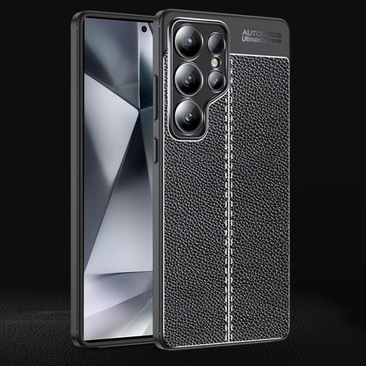 For Samsung Galaxy S25 Ultra 5G Litchi Texture Shockproof TPU Phone Case(Black) by buy2fix