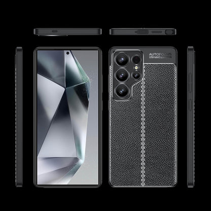 For Samsung Galaxy S25 Ultra 5G Litchi Texture Shockproof TPU Phone Case(Black) by buy2fix