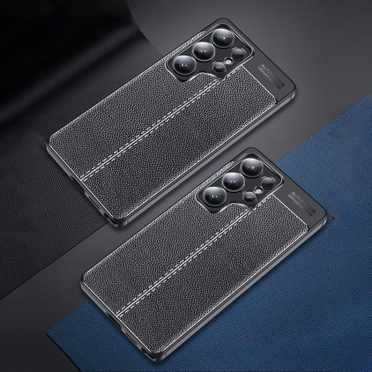 For Samsung Galaxy S25 Ultra 5G Litchi Texture Shockproof TPU Phone Case(Black) by buy2fix