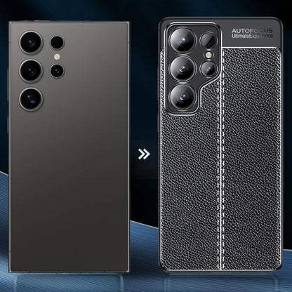 For Samsung Galaxy S25 Ultra 5G Litchi Texture Shockproof TPU Phone Case(Black) by buy2fix