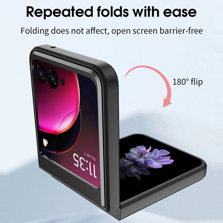 For Motorola Razr 50 CD Texture Magnetic Holder Phone Case(Black) by buy2fix