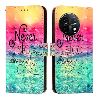 For OnePlus 11 3D Painting Horizontal Flip Leather Phone Case(Chasing Dreams) - OnePlus Cases by buy2fix | Online Shopping UK | buy2fix