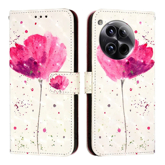 For OnePlus 12 Global 3D Painting Horizontal Flip Leather Phone Case(Flower) by buy2fix