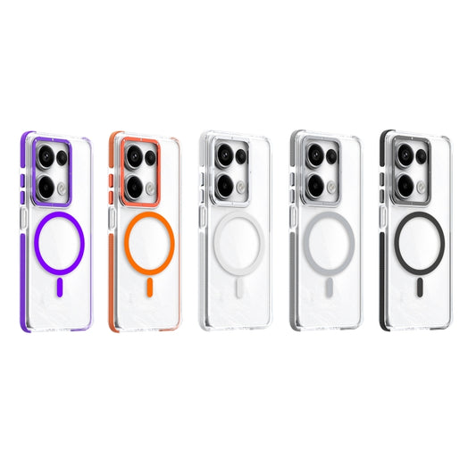 For Xiaomi Redmi Note 13 Pro 4G Dual-Color Clear Acrylic Hybrid TPU MagSafe Phone Case(Orange) by buy2fix