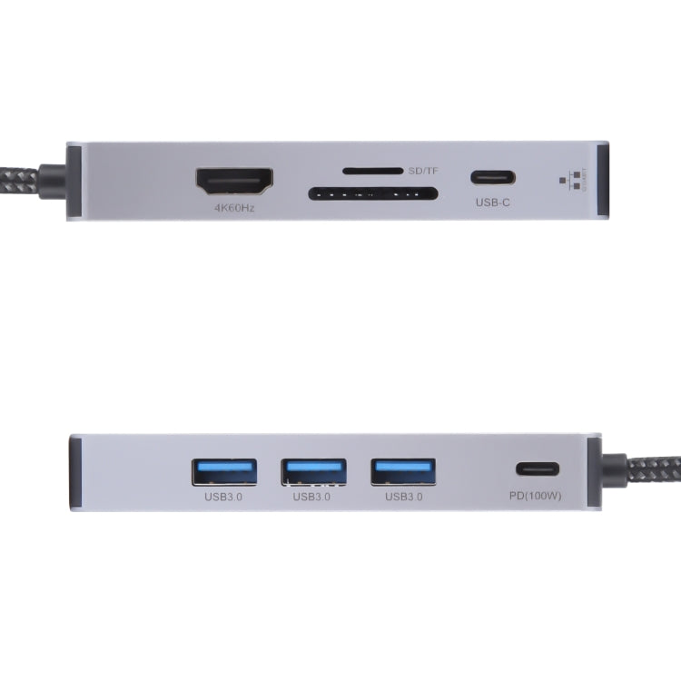 BYL-2318 9 in 1 USB-C / Type-C to USB3.0+Type-C+1000M Ethernet+HDTV+SD / TF Dual Card Slot Docking Station(Grey) - USB HUB by buy2fix | Online Shopping UK | buy2fix