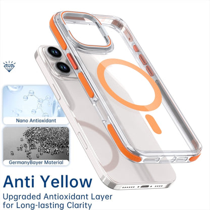 For iPhone 14 Pro Max Dual-Color Clear Acrylic Hybrid TPU Lens Flip Holder MagSafe Phone Case(Yellow) - iPhone 14 Pro Max Cases by buy2fix | Online Shopping UK | buy2fix