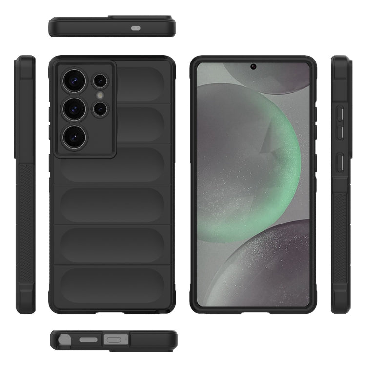 For Samsung Galaxy S25 Ultra 5G Magic Shield TPU + Flannel Phone Case(Black) by buy2fix