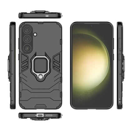 For Samsung Galaxy S25+ 5G PC + TPU Shockproof Protective Phone Case with Magnetic Ring Holder(Black) by buy2fix