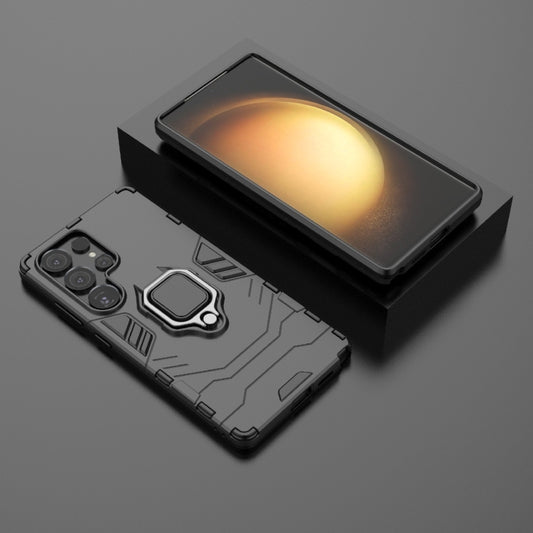 For Samsung Galaxy S25 Ultra 5G PC + TPU Shockproof Protective Phone Case with Magnetic Ring Holder(Black) by buy2fix