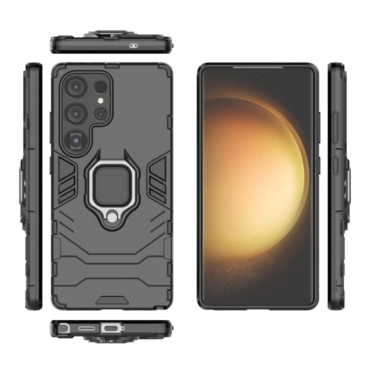 For Samsung Galaxy S25 Ultra 5G PC + TPU Shockproof Protective Phone Case with Magnetic Ring Holder(Black) by buy2fix