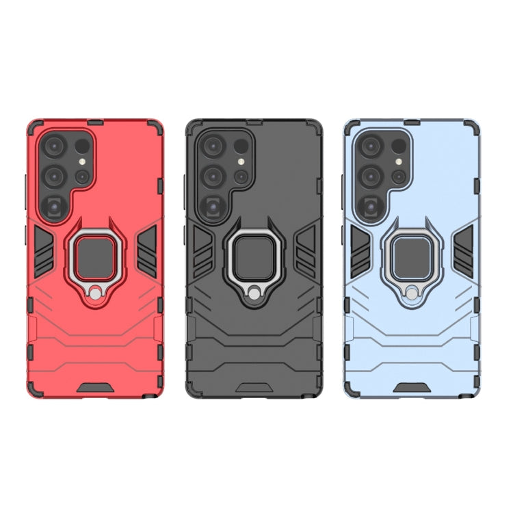 For Samsung Galaxy S25 Ultra 5G PC + TPU Shockproof Protective Phone Case with Magnetic Ring Holder(Black) by buy2fix