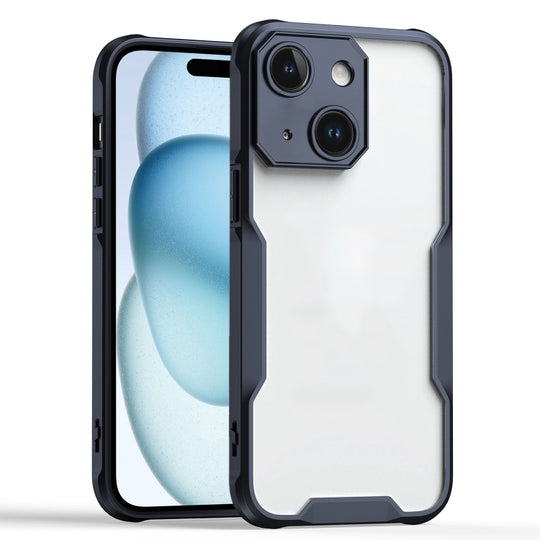 For iPhone 15 Plus Armor Shockproof PC Hybrid TPU Phone Case(Black)