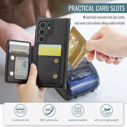 For Samsung Galaxy S22 Ultra 5G JEEHOOD J05 Business Magnetic Style RFID Leather Phone Case(Black) - Galaxy S22 Ultra 5G Cases by JEEHOOD | Online Shopping UK | buy2fix