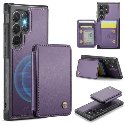 For Samsung Galaxy S22 Ultra 5G JEEHOOD J05 Business Magnetic Style RFID Leather Phone Case(Purple) - Galaxy S22 Ultra 5G Cases by JEEHOOD | Online Shopping UK | buy2fix
