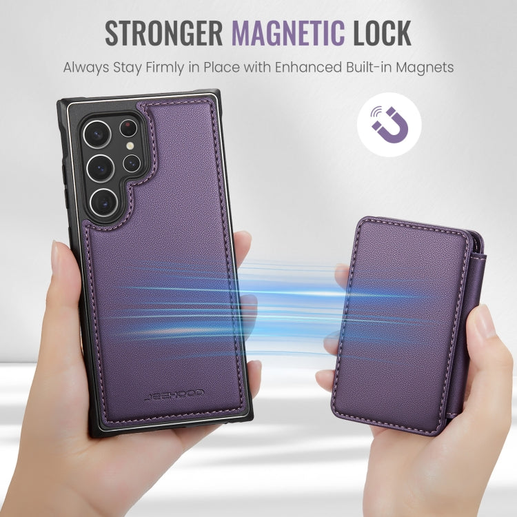 For Samsung Galaxy S22 Ultra 5G JEEHOOD J05 Business Magnetic Style RFID Leather Phone Case(Purple) - Galaxy S22 Ultra 5G Cases by JEEHOOD | Online Shopping UK | buy2fix