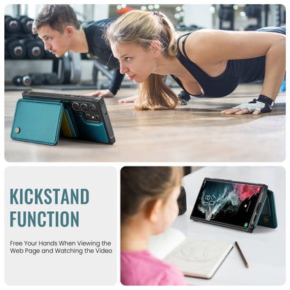 For Samsung Galaxy S22 Ultra 5G JEEHOOD J05 Business Magnetic Style RFID Leather Phone Case(Blue Green) - Galaxy S22 Ultra 5G Cases by JEEHOOD | Online Shopping UK | buy2fix