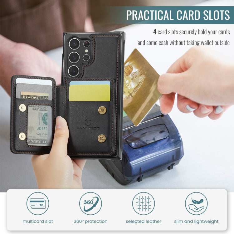 For Samsung Galaxy S23 Ultra 5G JEEHOOD J05 Business Magnetic Style RFID Leather Phone Case(Black) - Galaxy S23 Ultra 5G Cases by JEEHOOD | Online Shopping UK | buy2fix