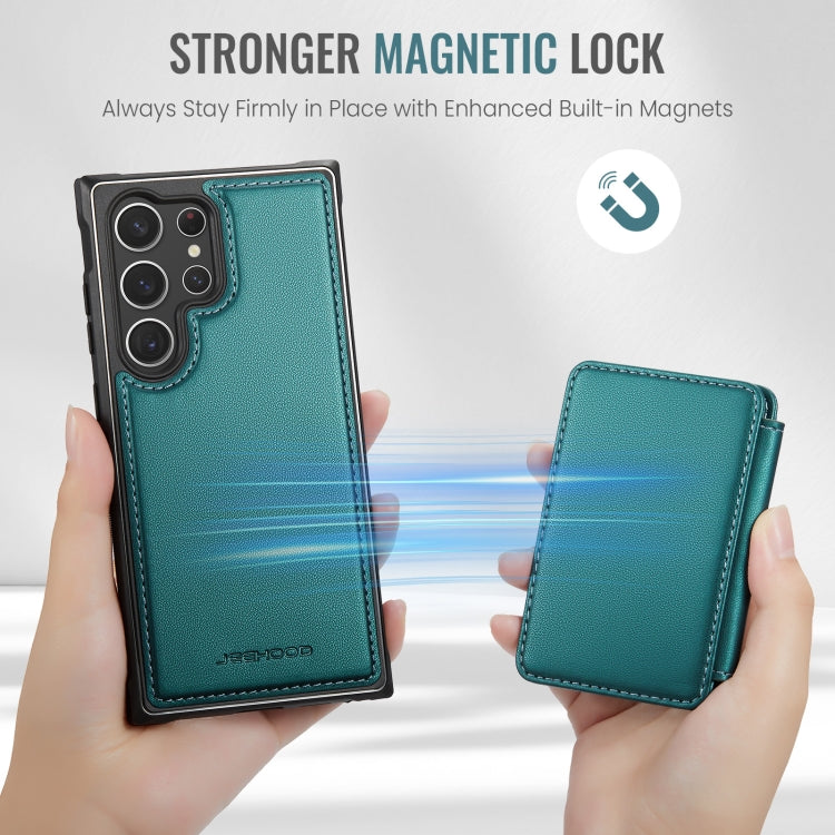For Samsung Galaxy S23 Ultra 5G JEEHOOD J05 Business Magnetic Style RFID Leather Phone Case(Blue Green) - Galaxy S23 Ultra 5G Cases by JEEHOOD | Online Shopping UK | buy2fix