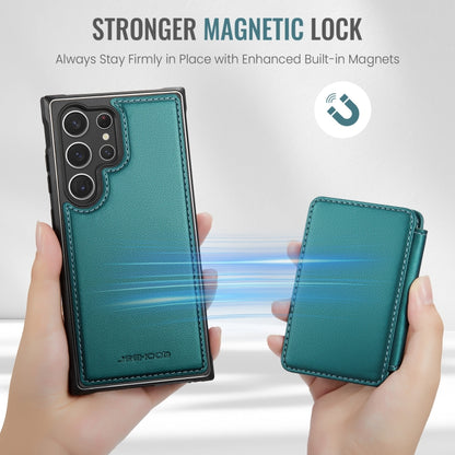 For Samsung Galaxy S23 Ultra 5G JEEHOOD J05 Business Magnetic Style RFID Leather Phone Case(Blue Green) - Galaxy S23 Ultra 5G Cases by JEEHOOD | Online Shopping UK | buy2fix