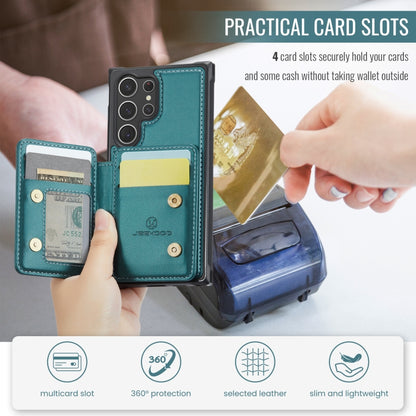 For Samsung Galaxy S23 Ultra 5G JEEHOOD J05 Business Magnetic Style RFID Leather Phone Case(Blue Green) - Galaxy S23 Ultra 5G Cases by JEEHOOD | Online Shopping UK | buy2fix