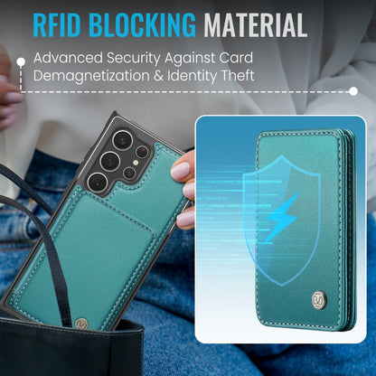 For Samsung Galaxy S23 Ultra 5G JEEHOOD J05 Business Magnetic Style RFID Leather Phone Case(Blue Green) - Galaxy S23 Ultra 5G Cases by JEEHOOD | Online Shopping UK | buy2fix