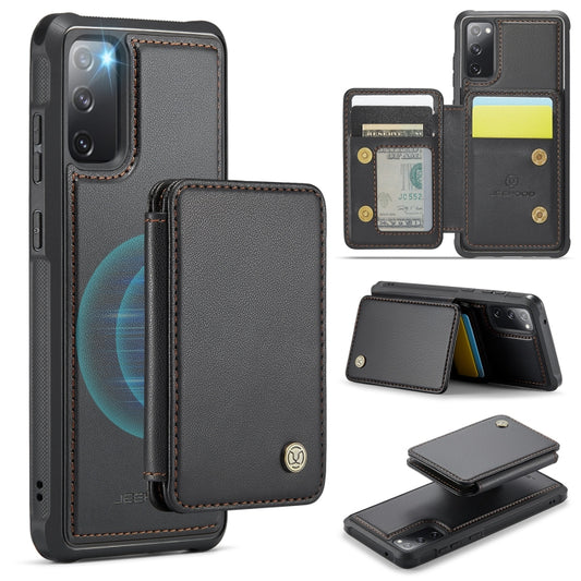 For Samsung Galaxy S20 FE JEEHOOD J05 Business Magnetic Style RFID Leather Phone Case(Black) - Galaxy S20 FE Cases by JEEHOOD | Online Shopping UK | buy2fix