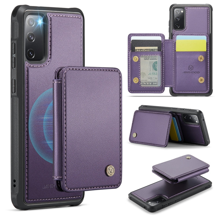 For Samsung Galaxy S20 FE JEEHOOD J05 Business Magnetic Style RFID Leather Phone Case(Purple) - Galaxy S20 FE Cases by JEEHOOD | Online Shopping UK | buy2fix
