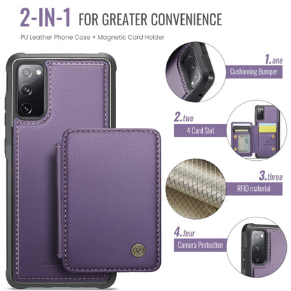 For Samsung Galaxy S20 FE JEEHOOD J05 Business Magnetic Style RFID Leather Phone Case(Purple) - Galaxy S20 FE Cases by JEEHOOD | Online Shopping UK | buy2fix