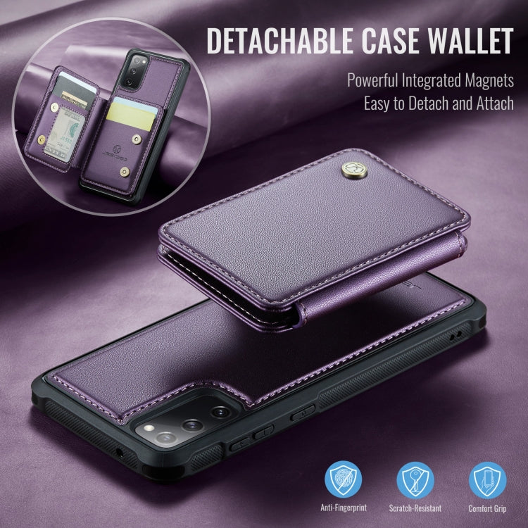 For Samsung Galaxy S20 FE JEEHOOD J05 Business Magnetic Style RFID Leather Phone Case(Purple) - Galaxy S20 FE Cases by JEEHOOD | Online Shopping UK | buy2fix