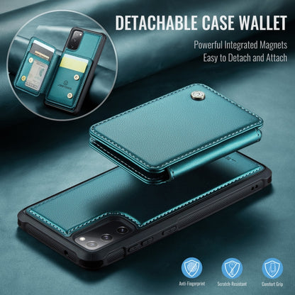 For Samsung Galaxy S20 FE JEEHOOD J05 Business Magnetic Style RFID Leather Phone Case(Blue Green) - Galaxy S20 FE Cases by JEEHOOD | Online Shopping UK | buy2fix