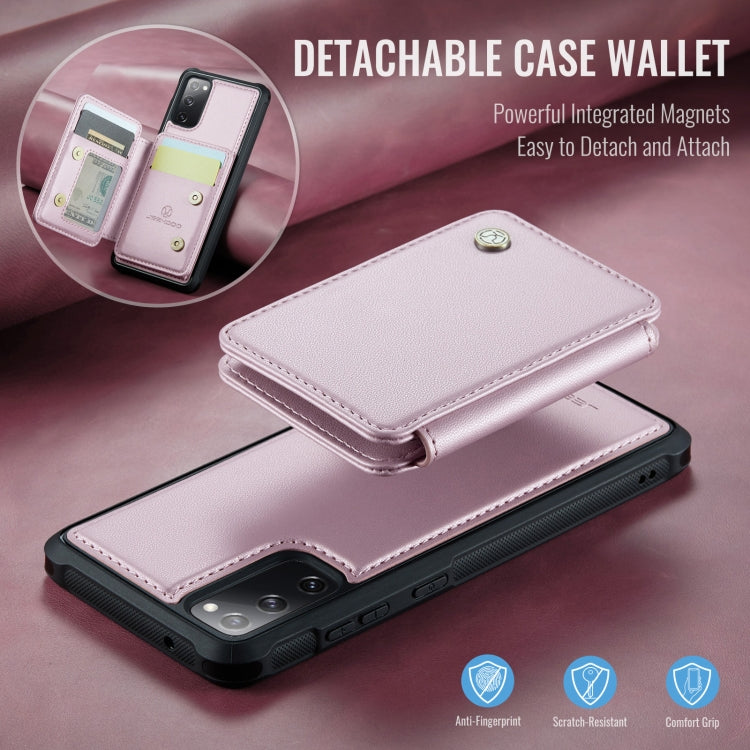 For Samsung Galaxy S20 FE JEEHOOD J05 Business Magnetic Style RFID Leather Phone Case(Pink) - Galaxy S20 FE Cases by JEEHOOD | Online Shopping UK | buy2fix