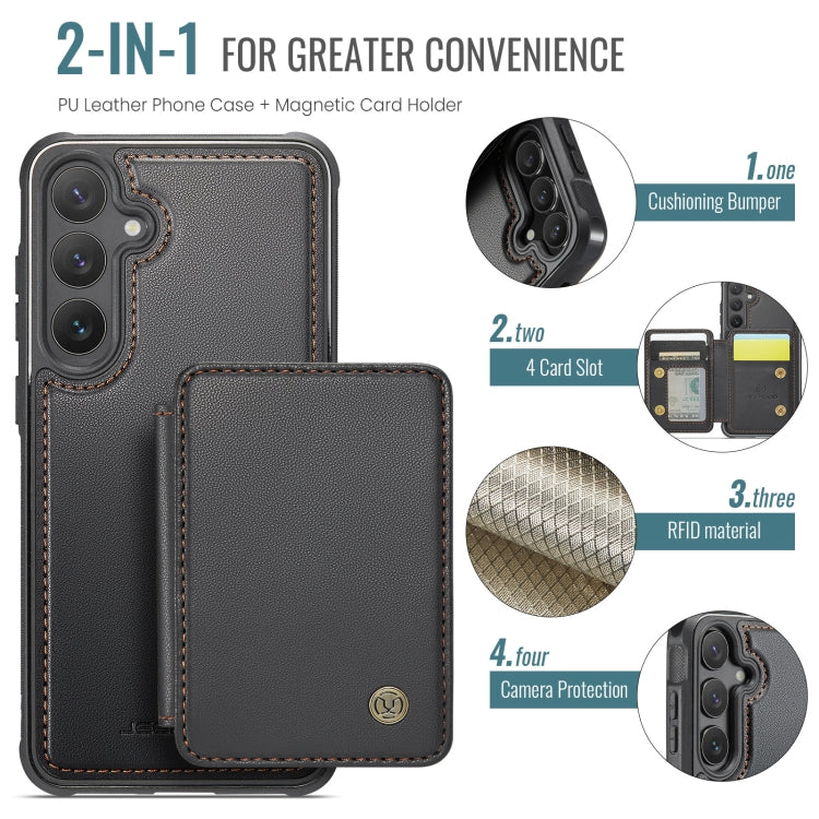 For Samsung Galaxy S23 FE 5G JEEHOOD J05 Business Magnetic Style RFID Leather Phone Case(Black) - Galaxy S23 FE 5G Cases by JEEHOOD | Online Shopping UK | buy2fix