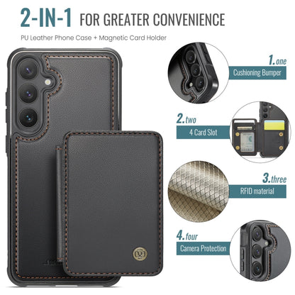 For Samsung Galaxy S23 FE 5G JEEHOOD J05 Business Magnetic Style RFID Leather Phone Case(Black) - Galaxy S23 FE 5G Cases by JEEHOOD | Online Shopping UK | buy2fix