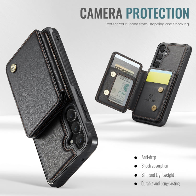 For Samsung Galaxy S23 FE 5G JEEHOOD J05 Business Magnetic Style RFID Leather Phone Case(Black) - Galaxy S23 FE 5G Cases by JEEHOOD | Online Shopping UK | buy2fix
