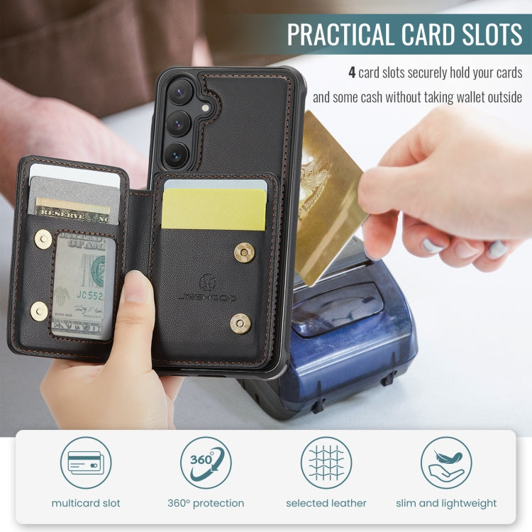 For Samsung Galaxy S23 FE 5G JEEHOOD J05 Business Magnetic Style RFID Leather Phone Case(Black) - Galaxy S23 FE 5G Cases by JEEHOOD | Online Shopping UK | buy2fix