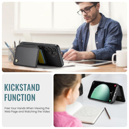 For Samsung Galaxy S23 FE 5G JEEHOOD J05 Business Magnetic Style RFID Leather Phone Case(Black) - Galaxy S23 FE 5G Cases by JEEHOOD | Online Shopping UK | buy2fix