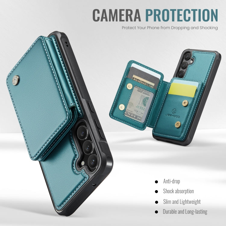 For Samsung Galaxy S23 FE 5G JEEHOOD J05 Business Magnetic Style RFID Leather Phone Case(Blue Green) - Galaxy S23 FE 5G Cases by JEEHOOD | Online Shopping UK | buy2fix