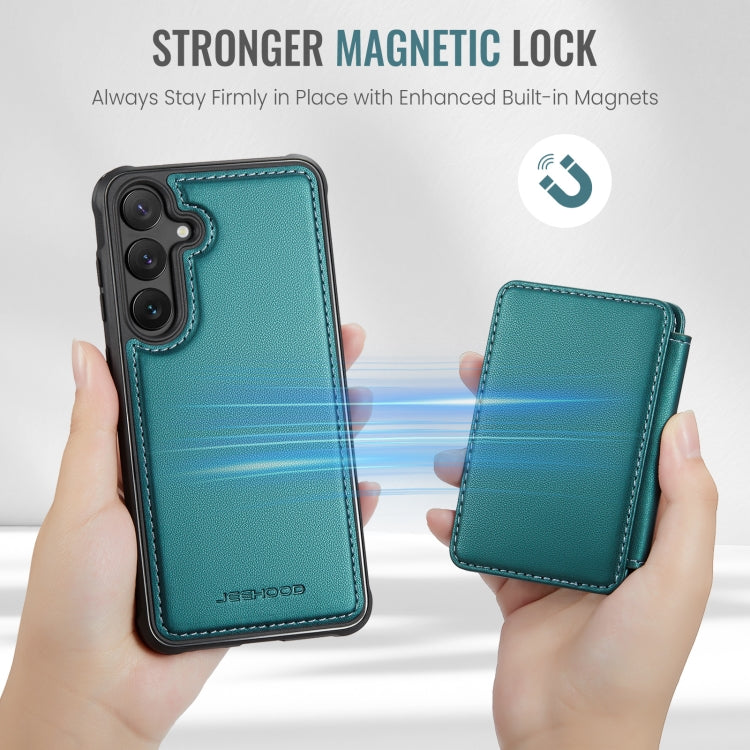 For Samsung Galaxy S23 FE 5G JEEHOOD J05 Business Magnetic Style RFID Leather Phone Case(Blue Green) - Galaxy S23 FE 5G Cases by JEEHOOD | Online Shopping UK | buy2fix