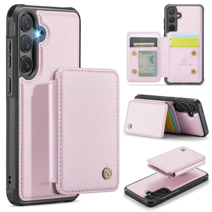 For Samsung Galaxy S23 FE 5G JEEHOOD J05 Business Magnetic Style RFID Leather Phone Case(Pink) - Galaxy S23 FE 5G Cases by JEEHOOD | Online Shopping UK | buy2fix