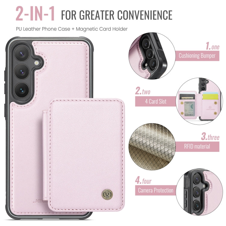 For Samsung Galaxy S23 FE 5G JEEHOOD J05 Business Magnetic Style RFID Leather Phone Case(Pink) - Galaxy S23 FE 5G Cases by JEEHOOD | Online Shopping UK | buy2fix