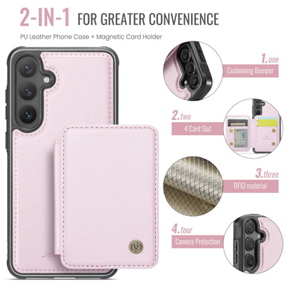 For Samsung Galaxy S23 FE 5G JEEHOOD J05 Business Magnetic Style RFID Leather Phone Case(Pink) - Galaxy S23 FE 5G Cases by JEEHOOD | Online Shopping UK | buy2fix
