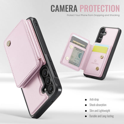 For Samsung Galaxy S23 FE 5G JEEHOOD J05 Business Magnetic Style RFID Leather Phone Case(Pink) - Galaxy S23 FE 5G Cases by JEEHOOD | Online Shopping UK | buy2fix
