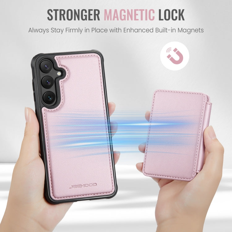 For Samsung Galaxy S23 FE 5G JEEHOOD J05 Business Magnetic Style RFID Leather Phone Case(Pink) - Galaxy S23 FE 5G Cases by JEEHOOD | Online Shopping UK | buy2fix
