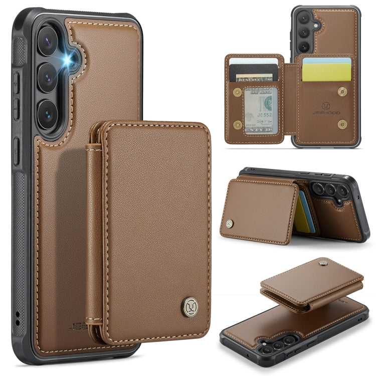 For Samsung Galaxy S23 FE 5G JEEHOOD J05 Business Magnetic Style RFID Leather Phone Case(Brown) - Galaxy S23 FE 5G Cases by JEEHOOD | Online Shopping UK | buy2fix