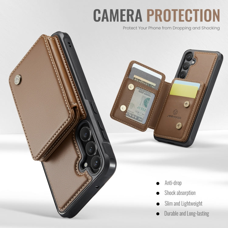 For Samsung Galaxy S23 FE 5G JEEHOOD J05 Business Magnetic Style RFID Leather Phone Case(Brown) - Galaxy S23 FE 5G Cases by JEEHOOD | Online Shopping UK | buy2fix