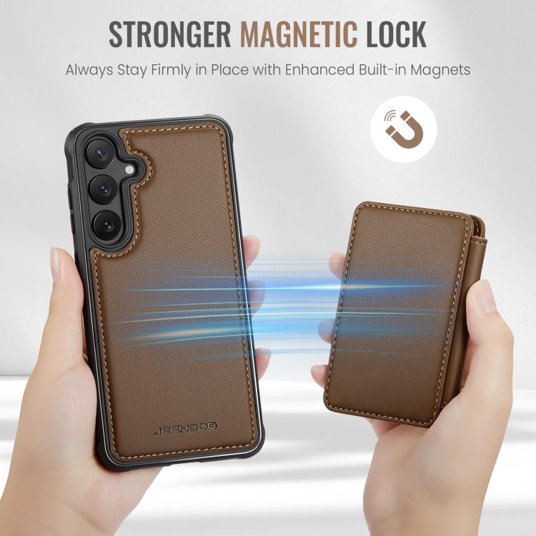 For Samsung Galaxy S23 FE 5G JEEHOOD J05 Business Magnetic Style RFID Leather Phone Case(Brown) - Galaxy S23 FE 5G Cases by JEEHOOD | Online Shopping UK | buy2fix