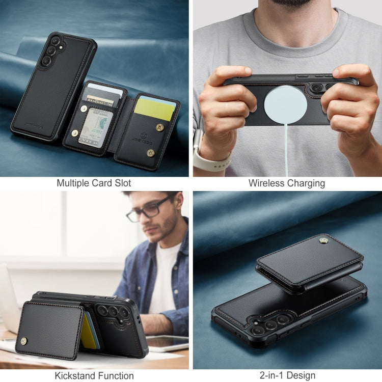 For Samsung Galaxy S24 FE 5G JEEHOOD J05 Business Magnetic Style RFID Leather Phone Case(Black) - Galaxy S24 FE 5G Cases by JEEHOOD | Online Shopping UK | buy2fix